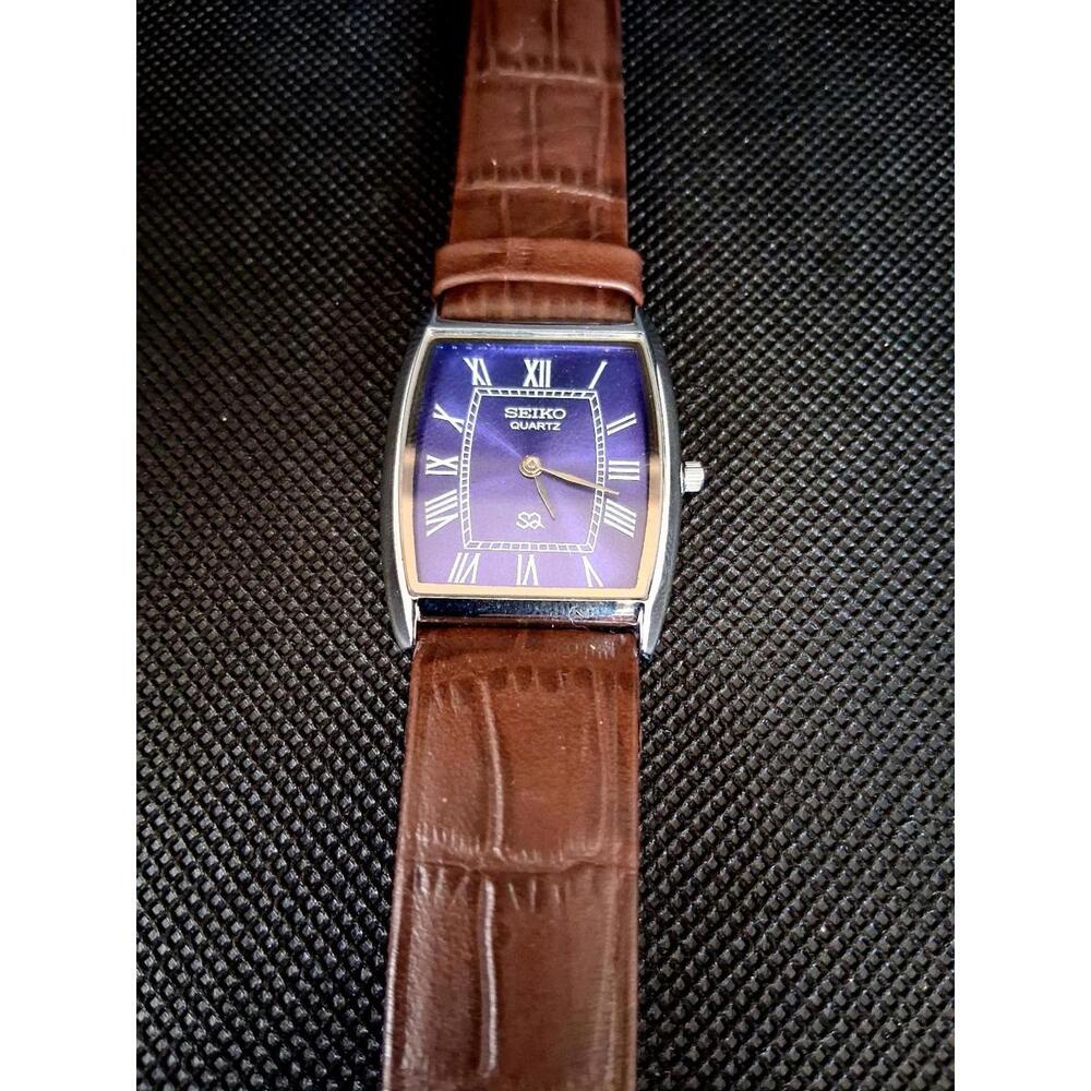 Men's Vintage Seiko Barrel/Tonneau Leather Tank RARE‎ - Picture 5 of 8